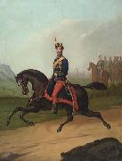 Constantin Lecca Portrait of a Romanian cavalry officer Sweden oil painting artist